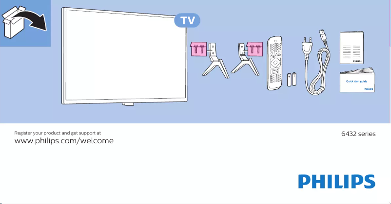 Page n°1 - Guide de démarrage rapide Philips 6000 series 55PUS6432