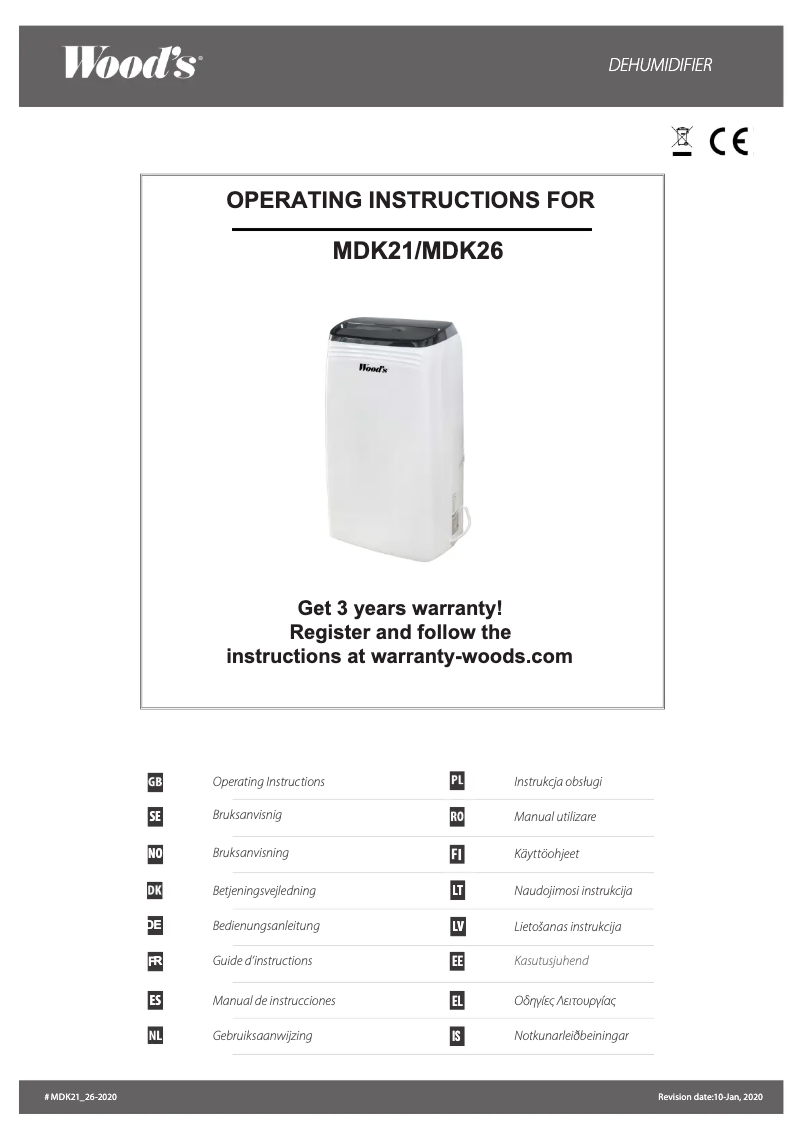 Página 1 del manual Manual de usuario Wood's MDK26