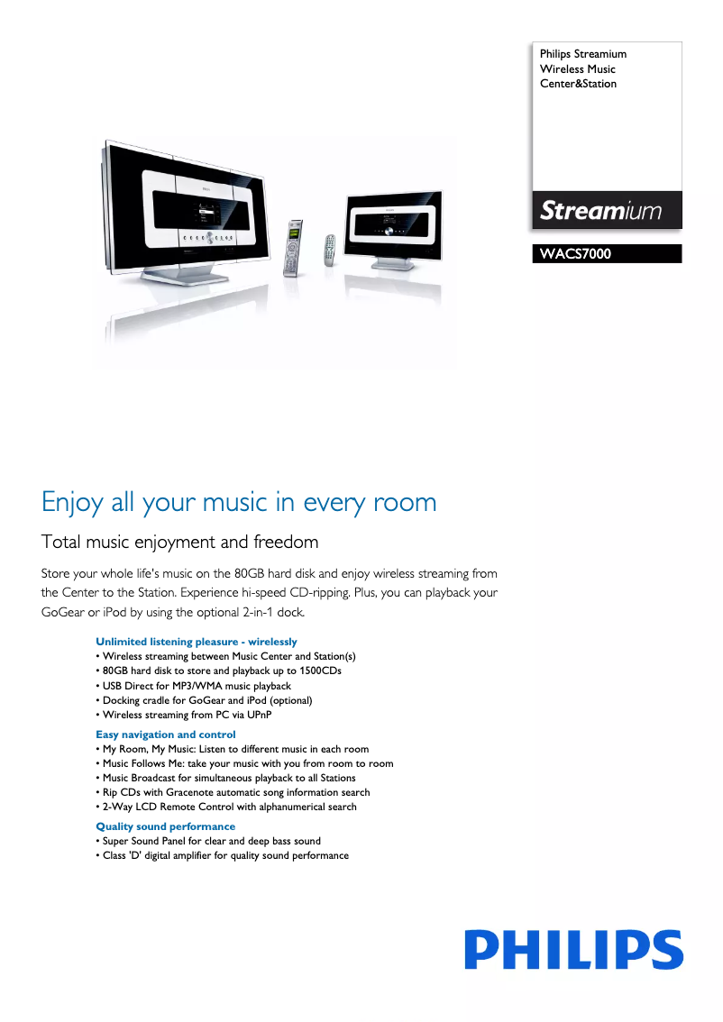 Page n°1 - Brochure Philips WACS7000
