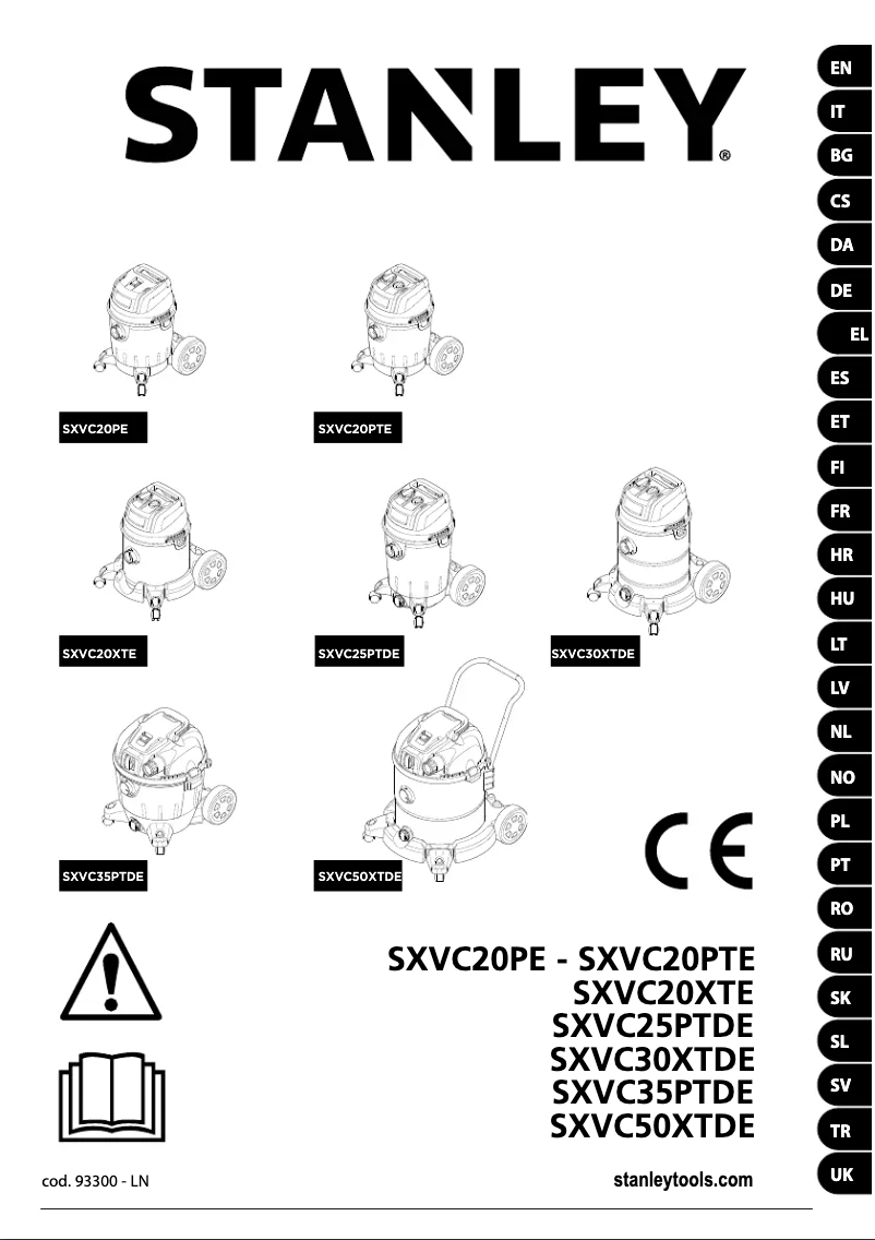 Page 1 de la notice Manuel utilisateur Stanley SXVC25PTDE