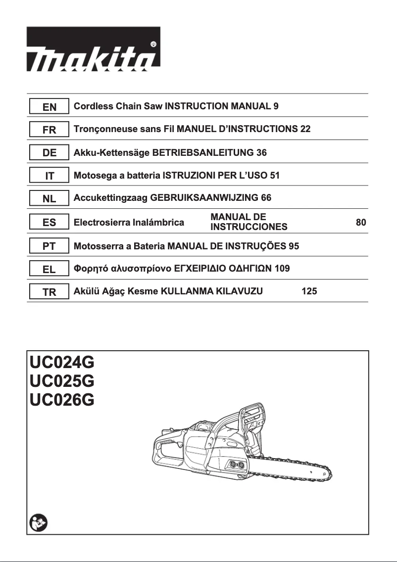 Page 1 de la notice Manuel utilisateur Makita UC026G