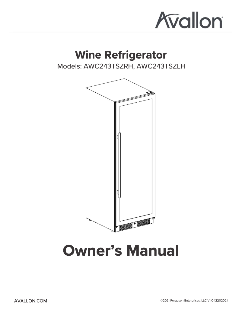 Page 1 of the manual User Manual Avallon AWC243TSZLH