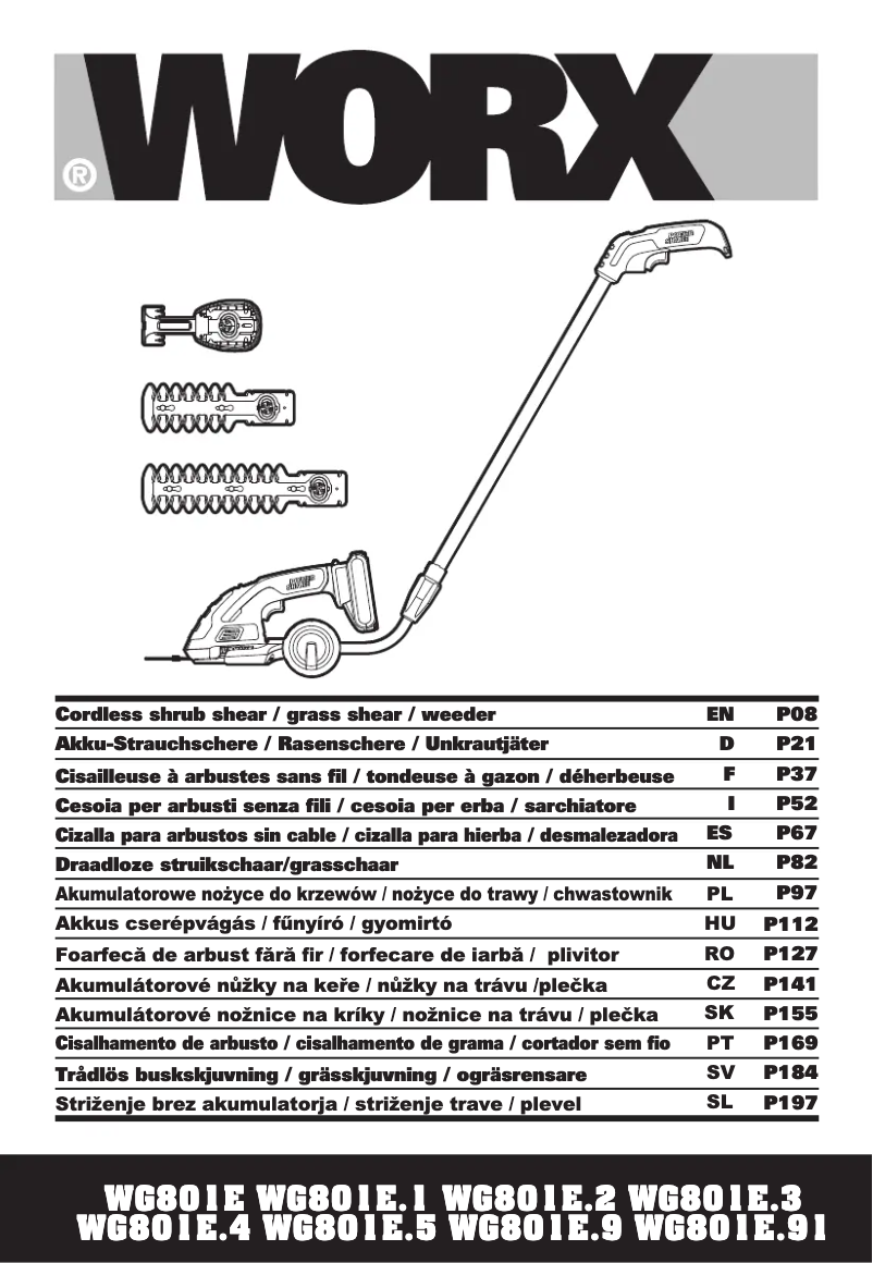 Page 1 de la notice Manuel utilisateur Worx WG801E.9
