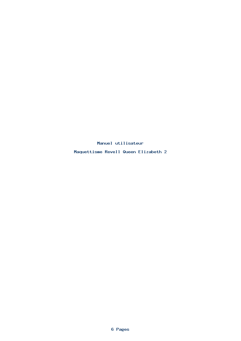 Page 1 de la notice Manuel utilisateur Revell Queen Elizabeth 2