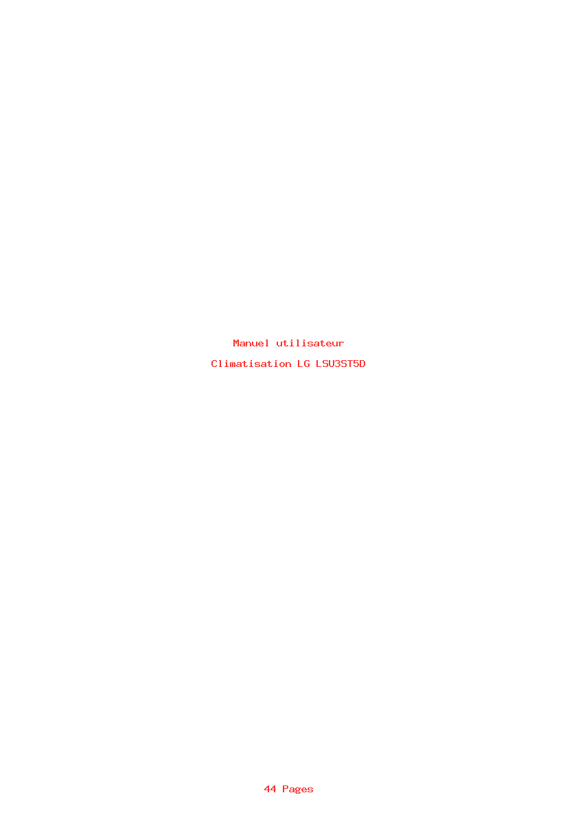 Page 1 de la notice Manuel utilisateur LG LSU3ST5D