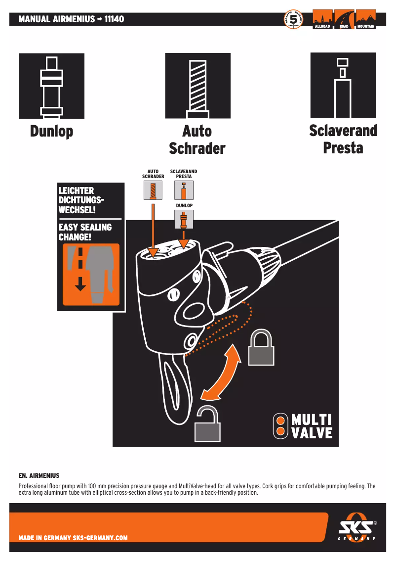 Page 1 de la notice Manuel utilisateur SKS Airmenius