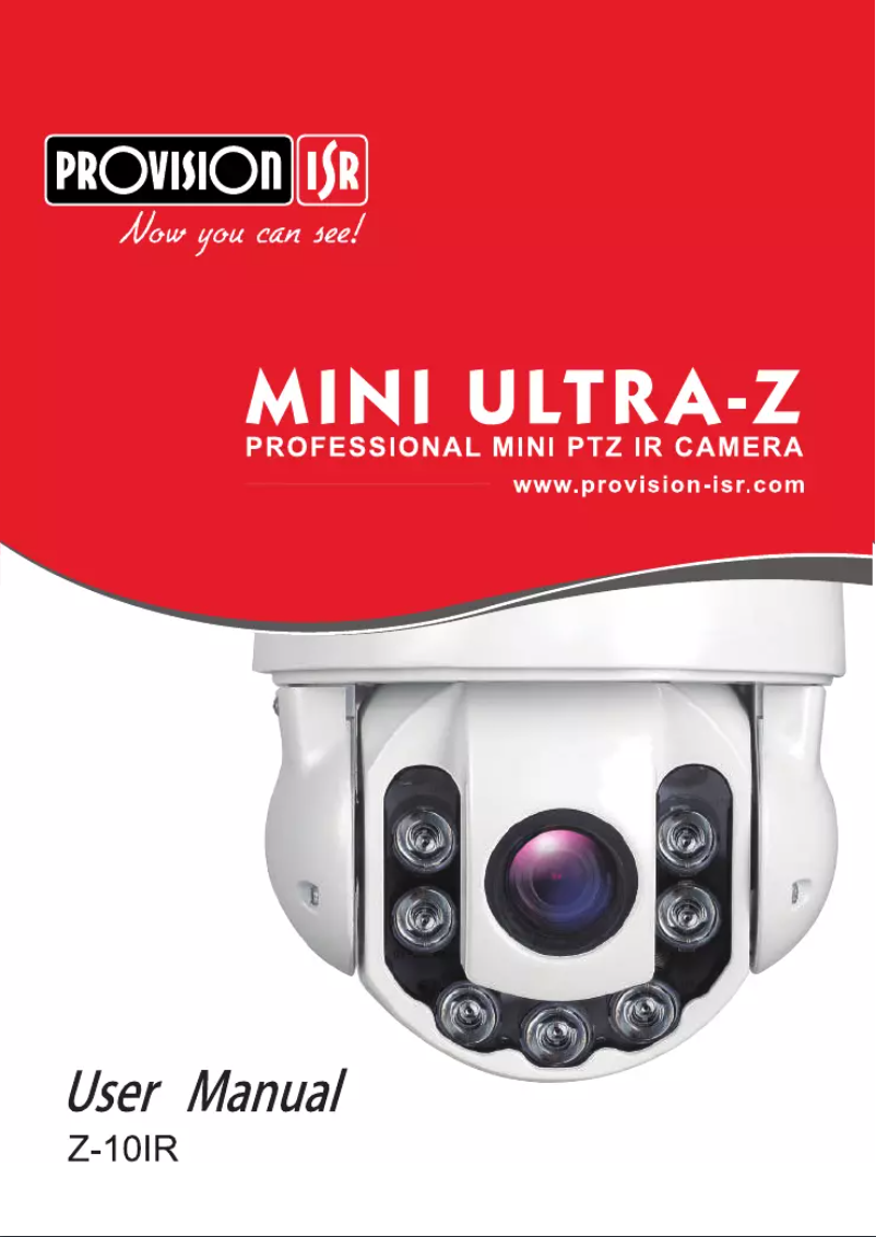 Page 1 de la notice Manuel utilisateur Provision-ISR Z-10IR
