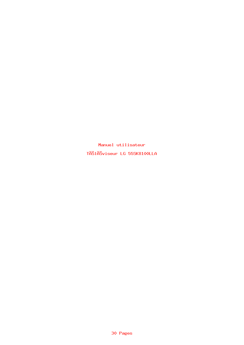Page 1 de la notice Manuel utilisateur LG 55SK8100LLA