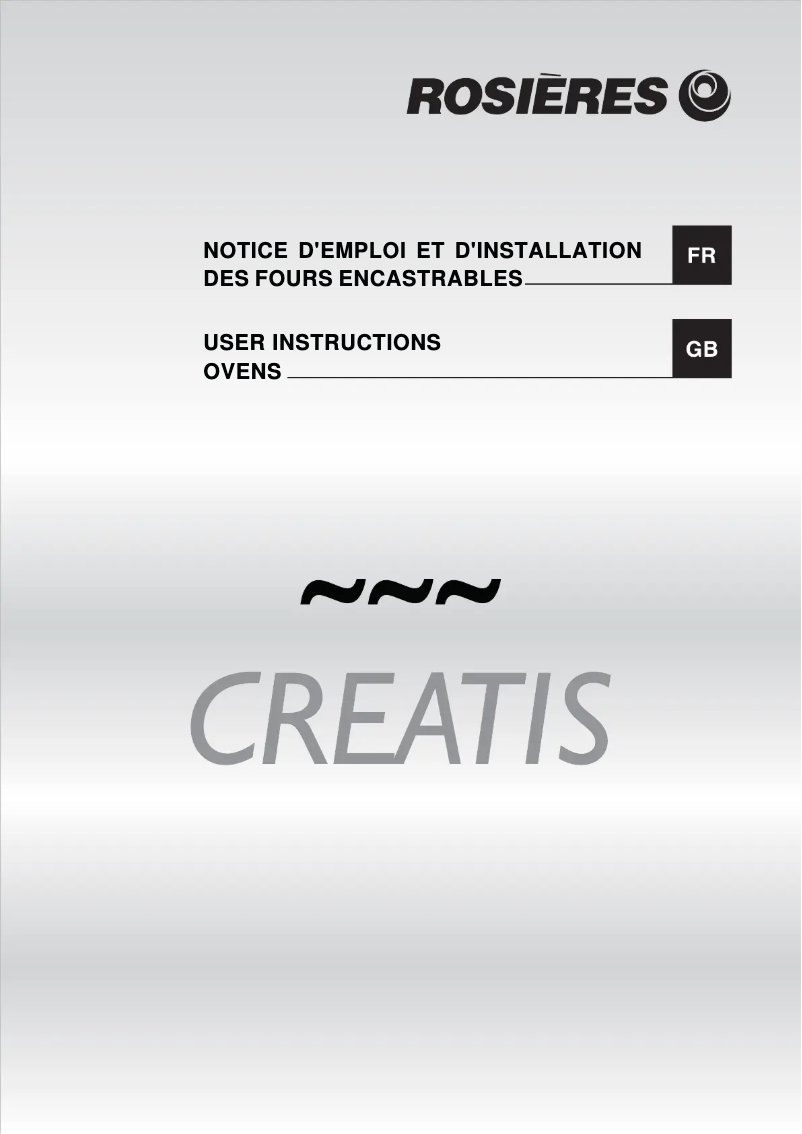 Page 1 de la notice Manuel utilisateur Rosieres RF 6022 PN