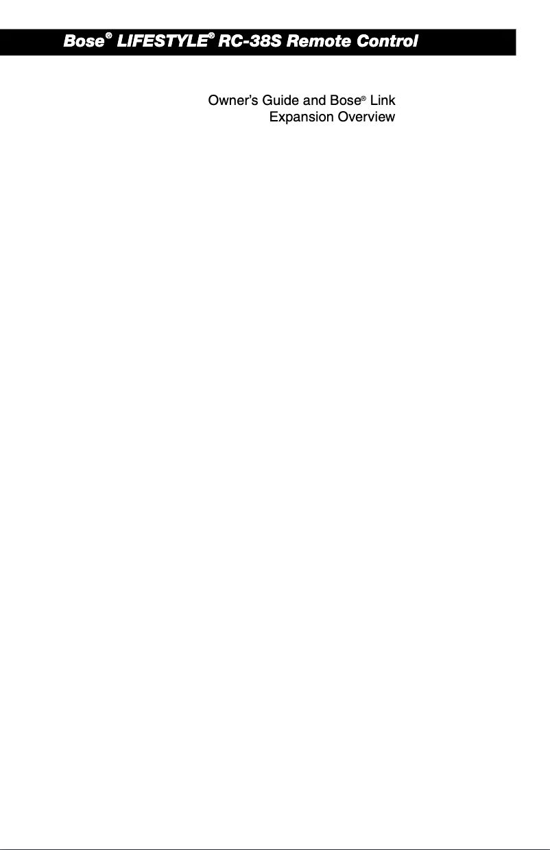 Page 1 de la notice Manuel utilisateur Bose Lifestyle RC-38S