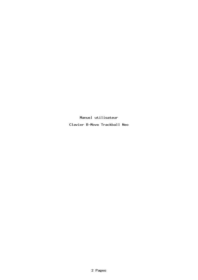 Page 1 de la notice Manuel utilisateur B-Move Trackball Neo