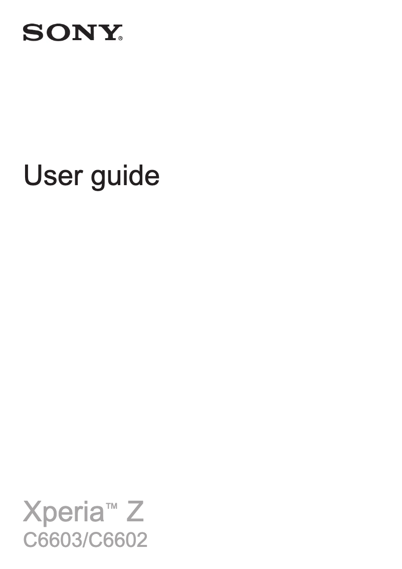 Image de la première page du manuel de l'appareil Xperia C6602