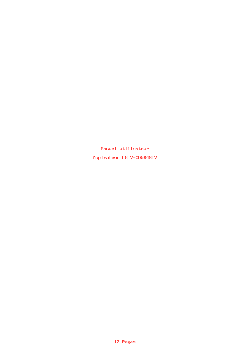 Page 1 de la notice Manuel utilisateur LG V-CD584STV