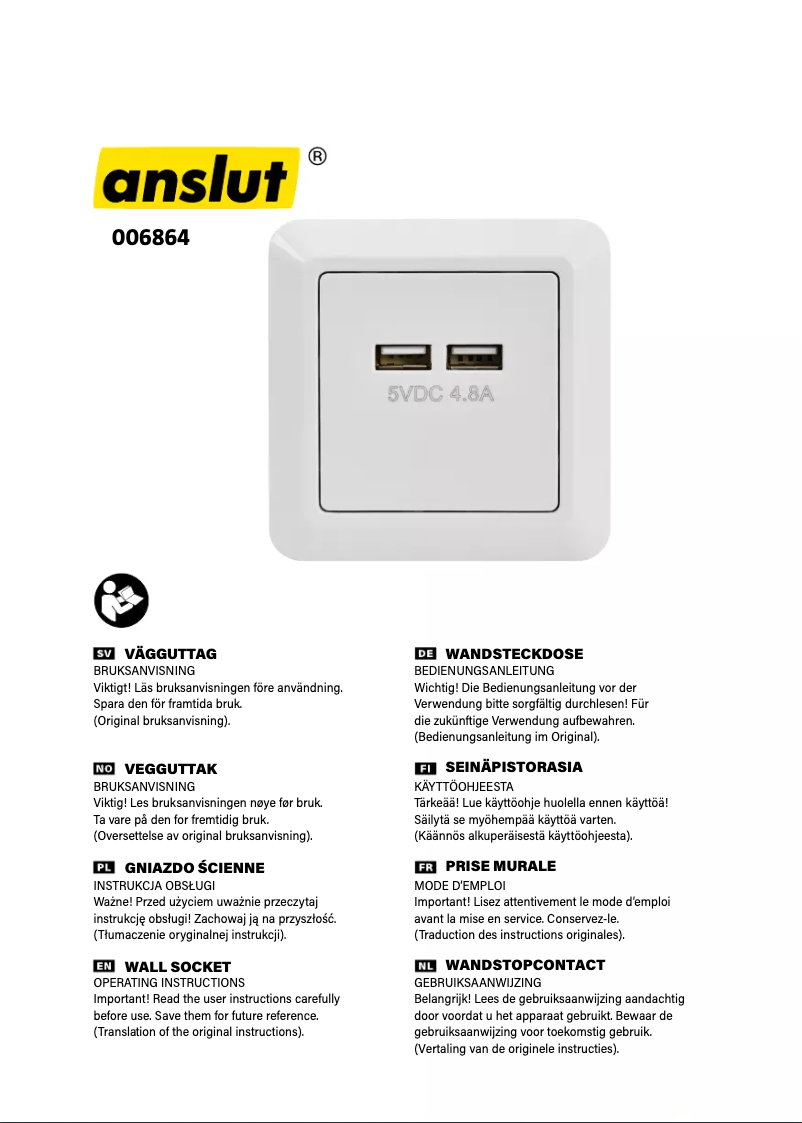 Page 1 of the manual User Manual Anslut 006864