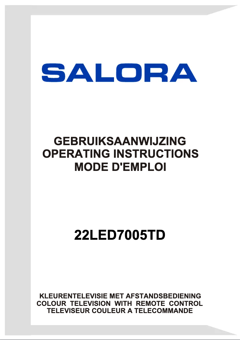 Page 1 of the manual User Manual Salora 22LED7005TD