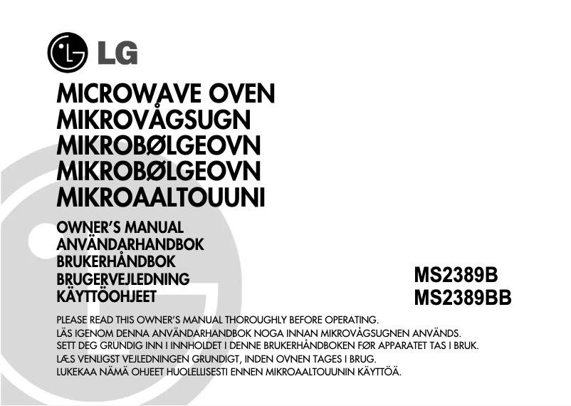 Página 1 del manual Manual de usuario LG MS2389B