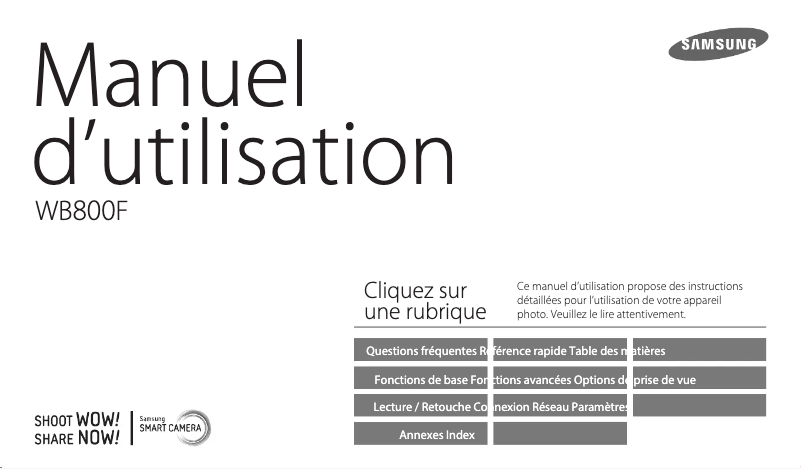 Page 1 de la notice Manuel utilisateur Samsung WB700