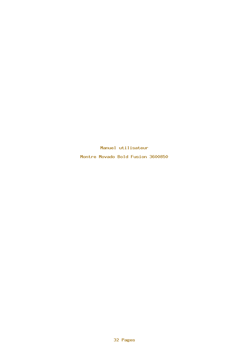 Page 1 de la notice Manuel utilisateur Movado Bold Fusion 3600850