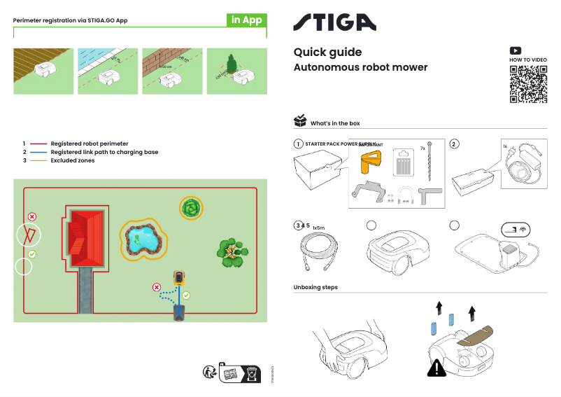 Page 1 de la notice Guide de démarrage rapide Stiga A 300