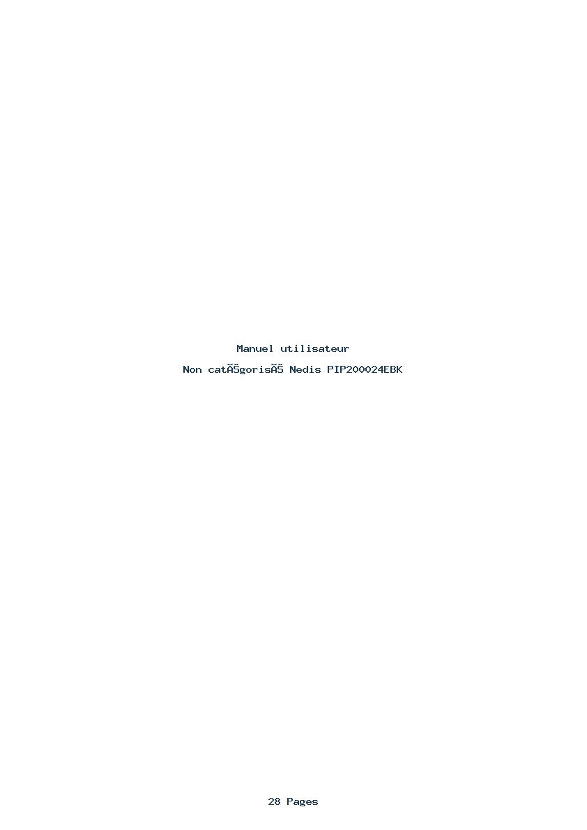 Page 1 de la notice Manuel utilisateur Nedis PIP200024EBK