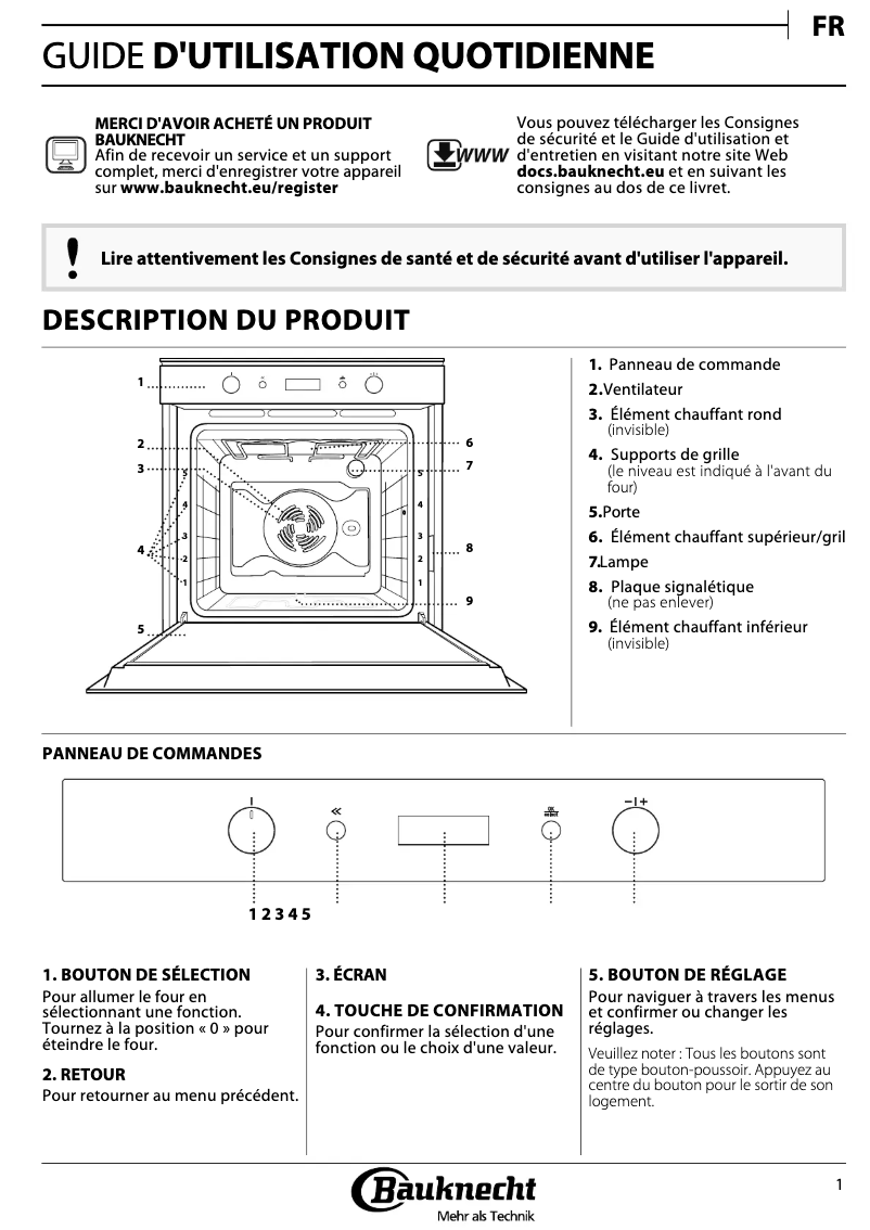 Page 1 of the manual Instruction Manual Bauknecht BIK7 EH8VS PT