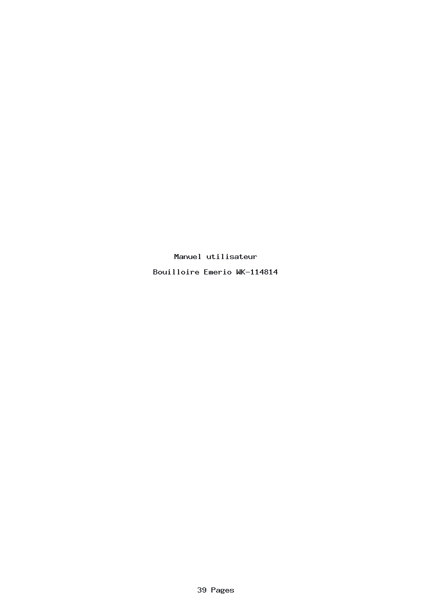 Page 1 de la notice Manuel utilisateur Emerio WK-114814