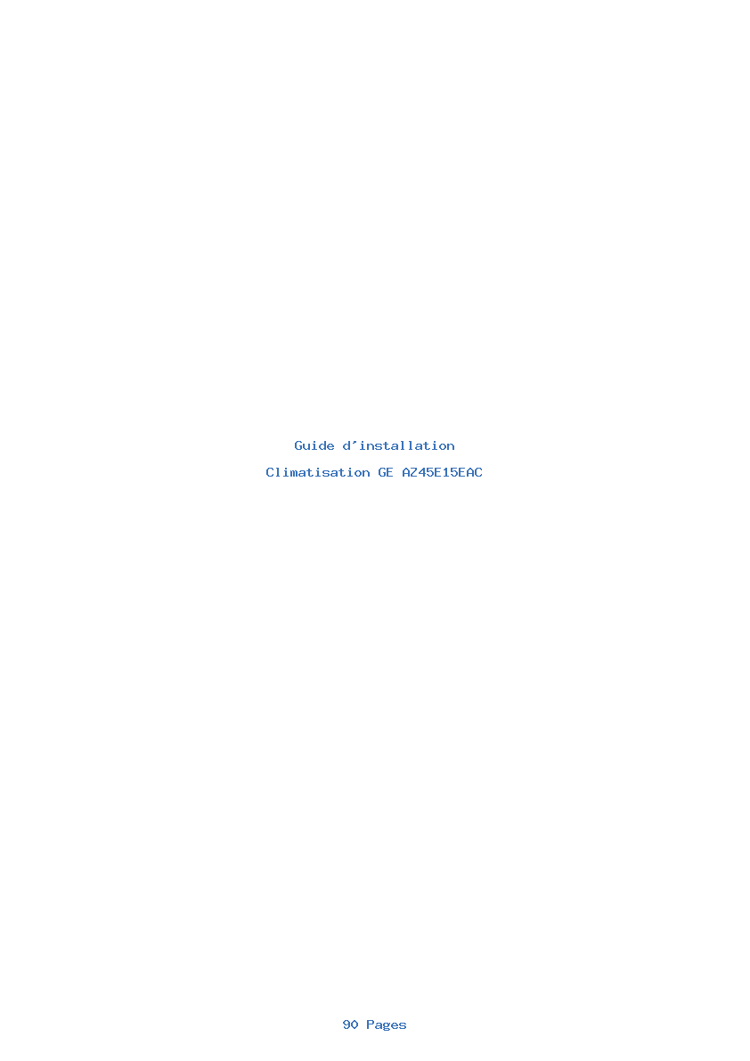 Page 1 de la notice Guide d'installation GE AZ45E15EAC