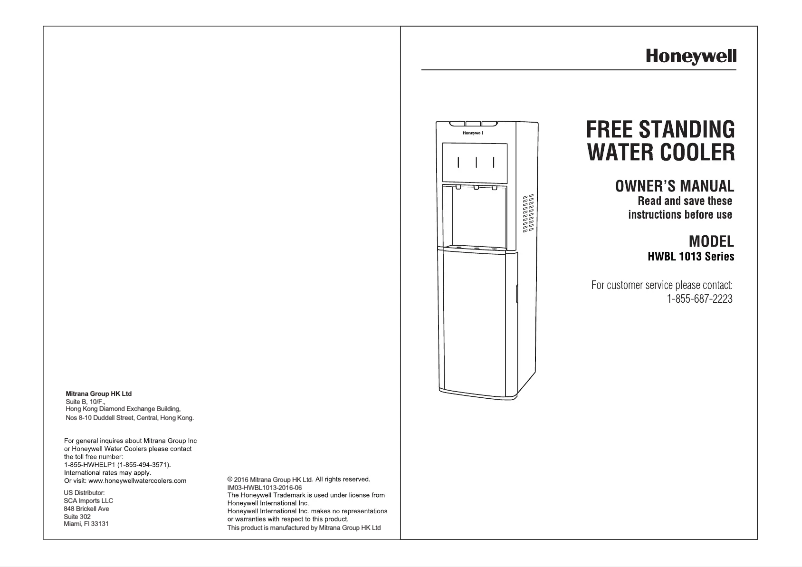 Página 1 del manual Manual de usuario Honeywell HWBL1013S2
