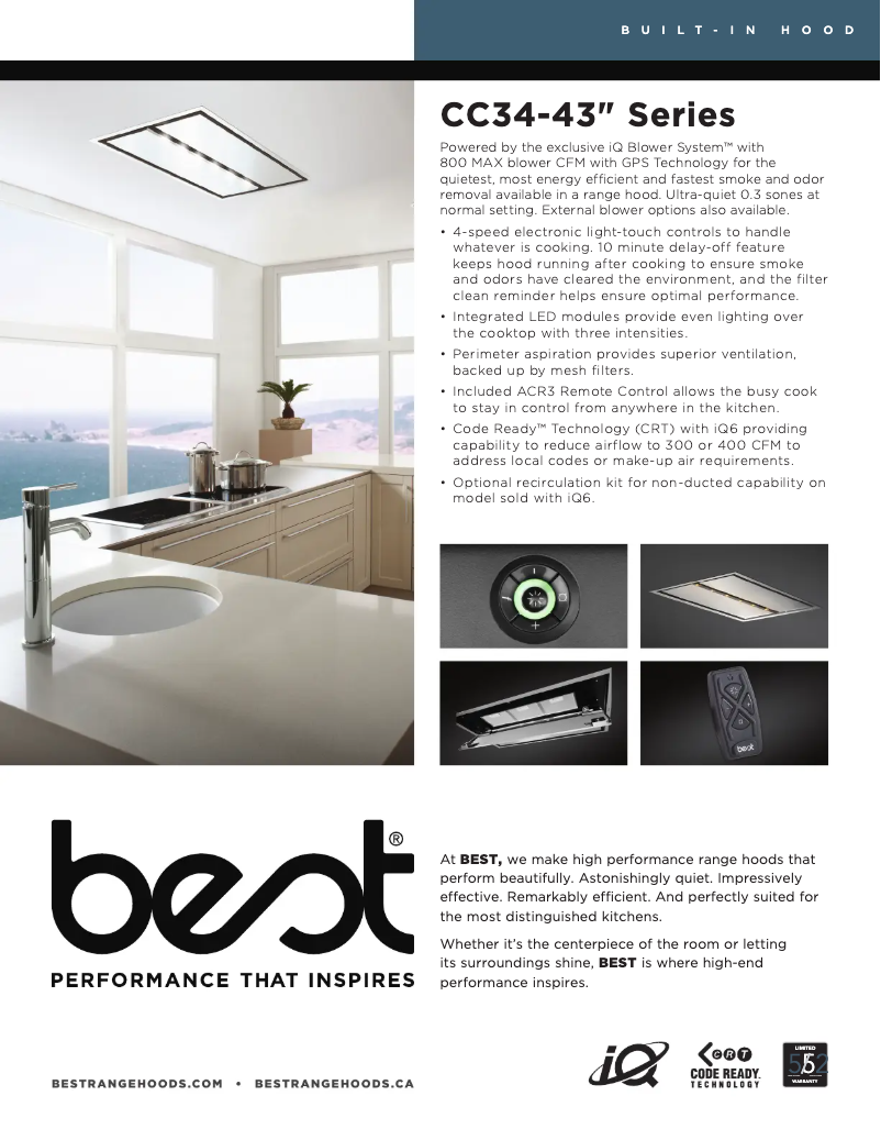 Page 1 de la notice Fiche technique Best Cirrus CC34IQSB