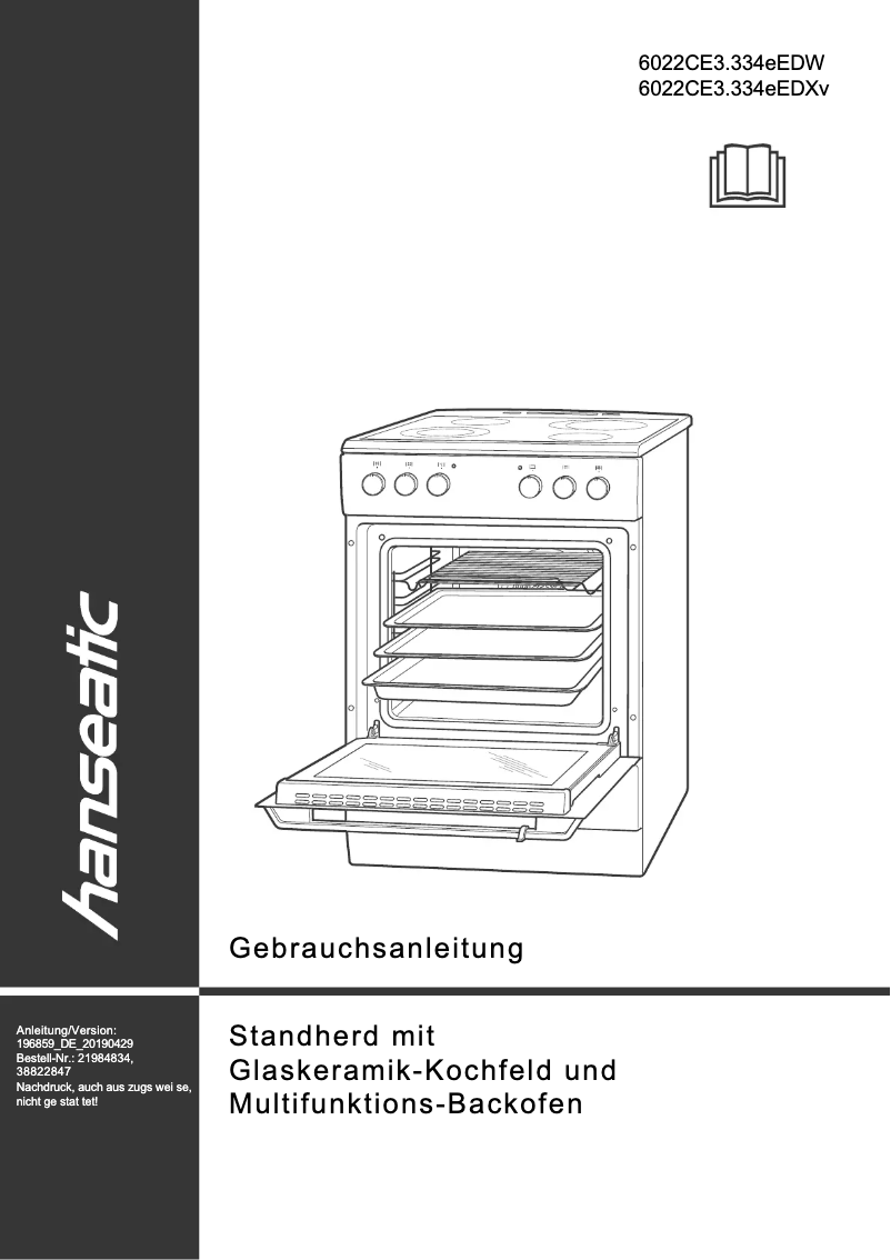 Page 1 de la notice Manuel utilisateur Hanseatic 6022CE3.334eEDXv