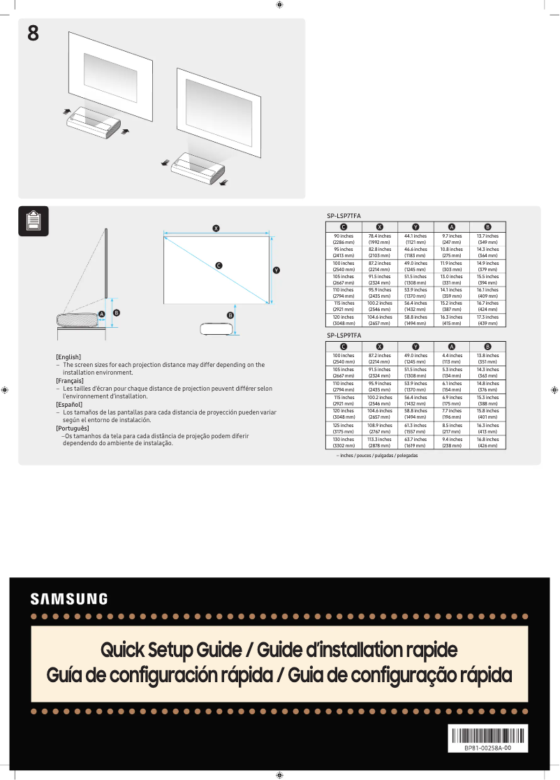 Página 1 del manual Guía de inicio rápido Samsung The Premiere LSP7T