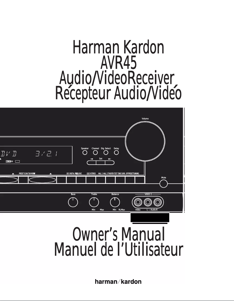 Page 1 de la notice Manuel utilisateur Harman Kardon AVR 45