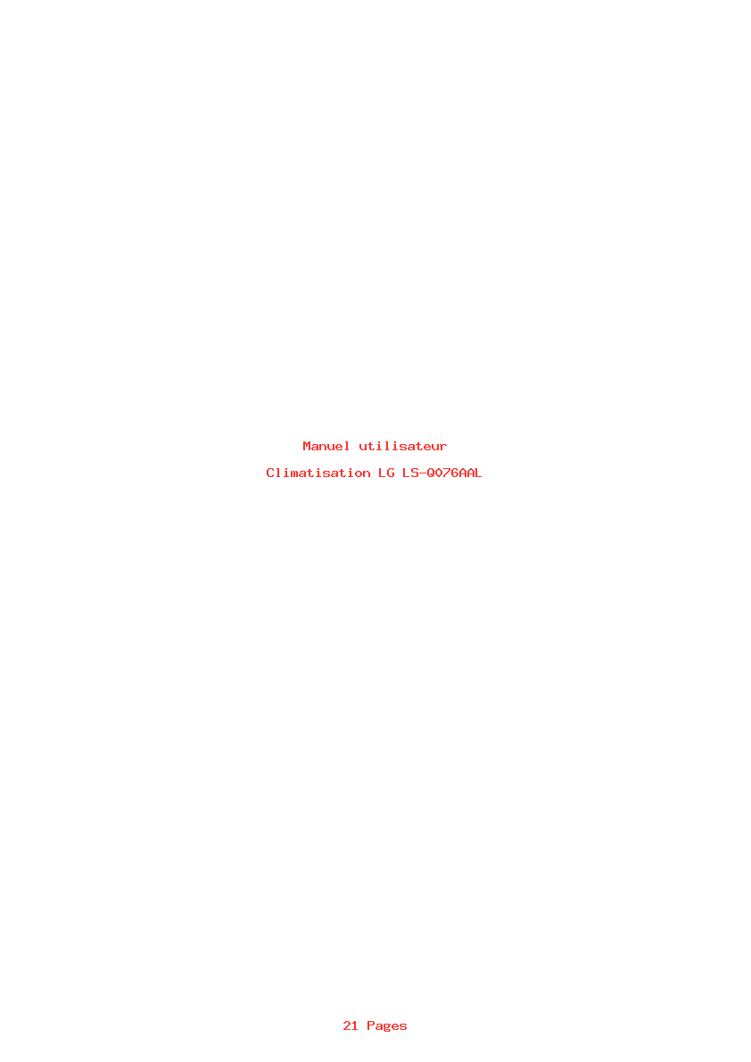 Page 1 de la notice Manuel utilisateur LG LS-Q076AAL