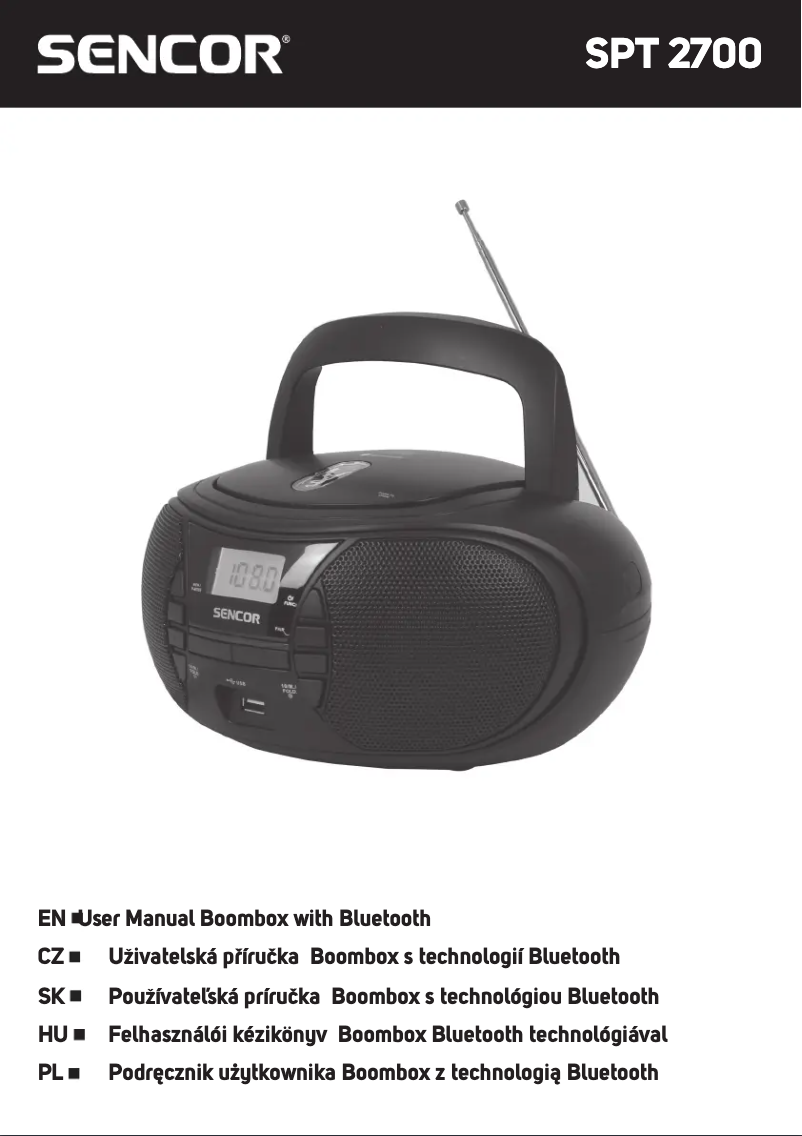 Page 1 de la notice Manuel utilisateur Sencor SPT 2700BK