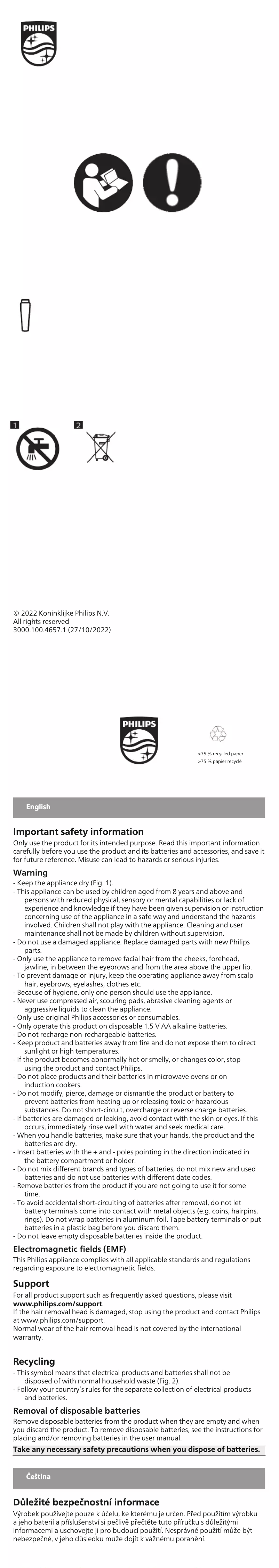 Page 1 de la notice Manuel utilisateur Philips 5000 Series BRR454