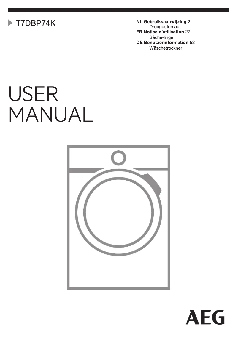 Página 1 del manual Manual de usuario AEG T7DBP74K