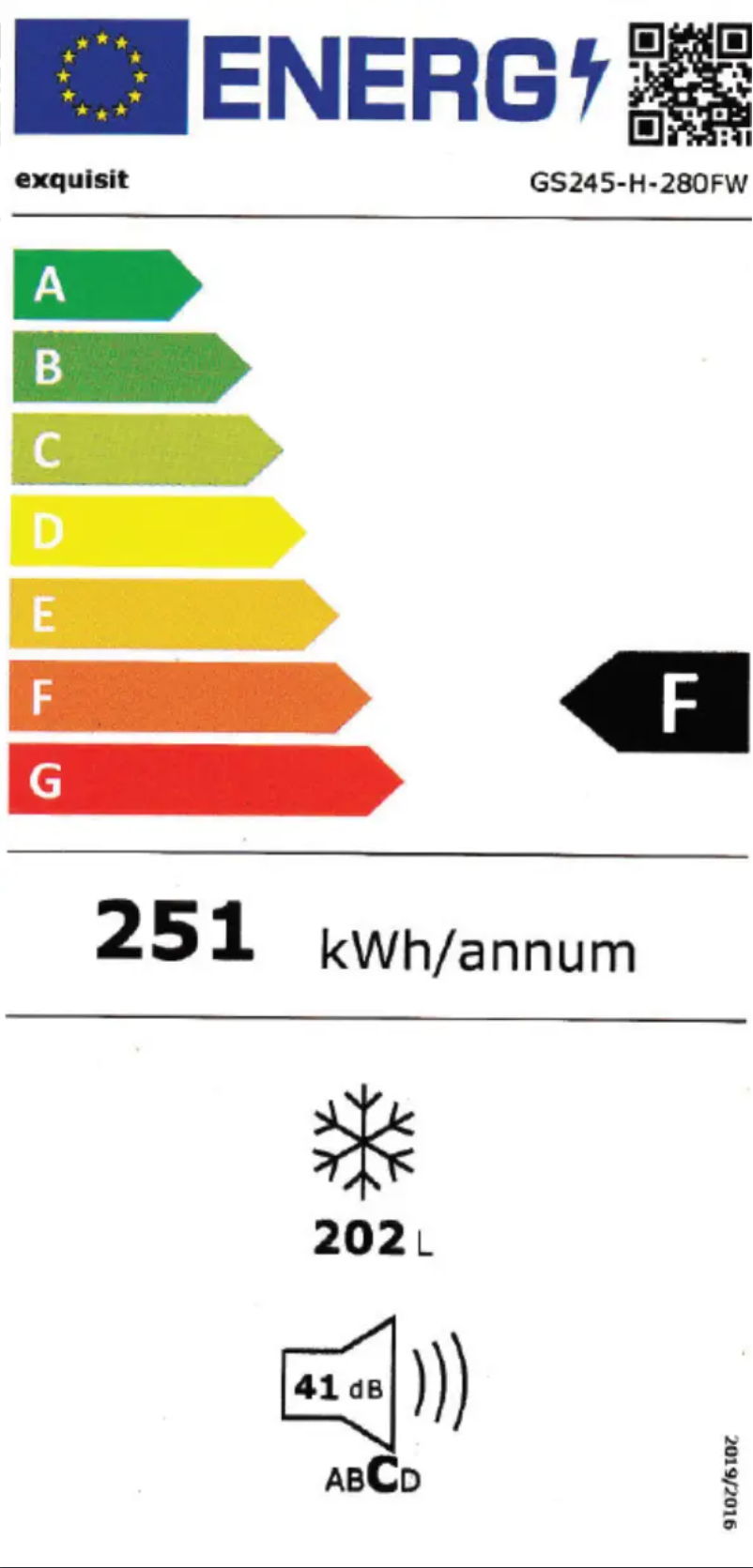 Page 1 de la notice Label énergétique Exquisit 905250