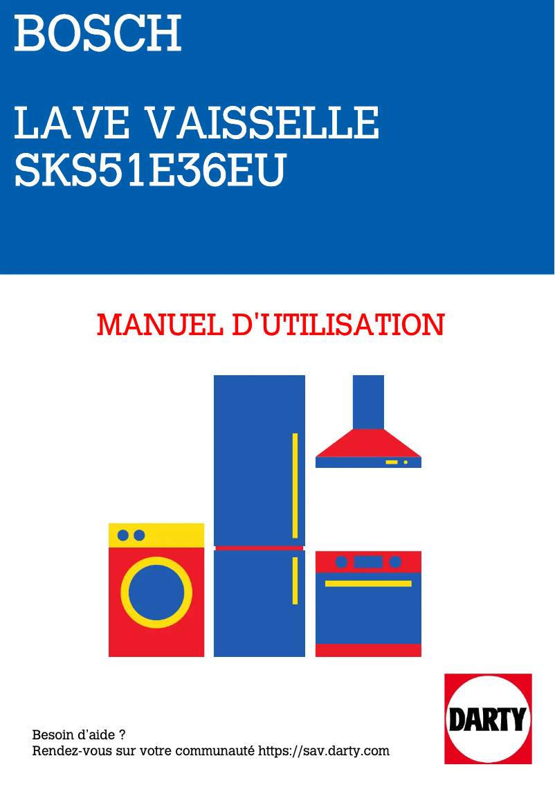 Page 1 de la notice Manuel utilisateur Bosch SKS51E36EU