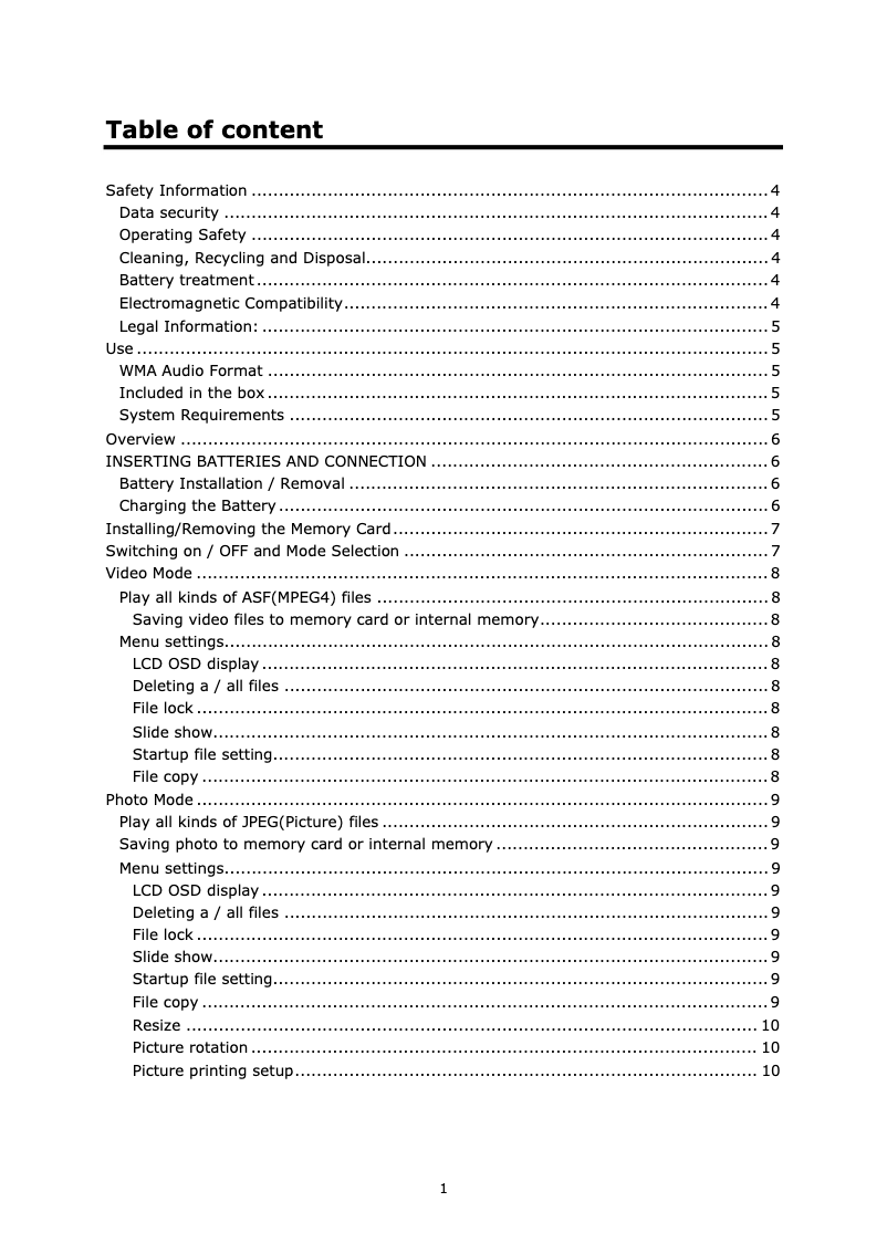 Page 1 de la notice Manuel utilisateur Medion MD81238