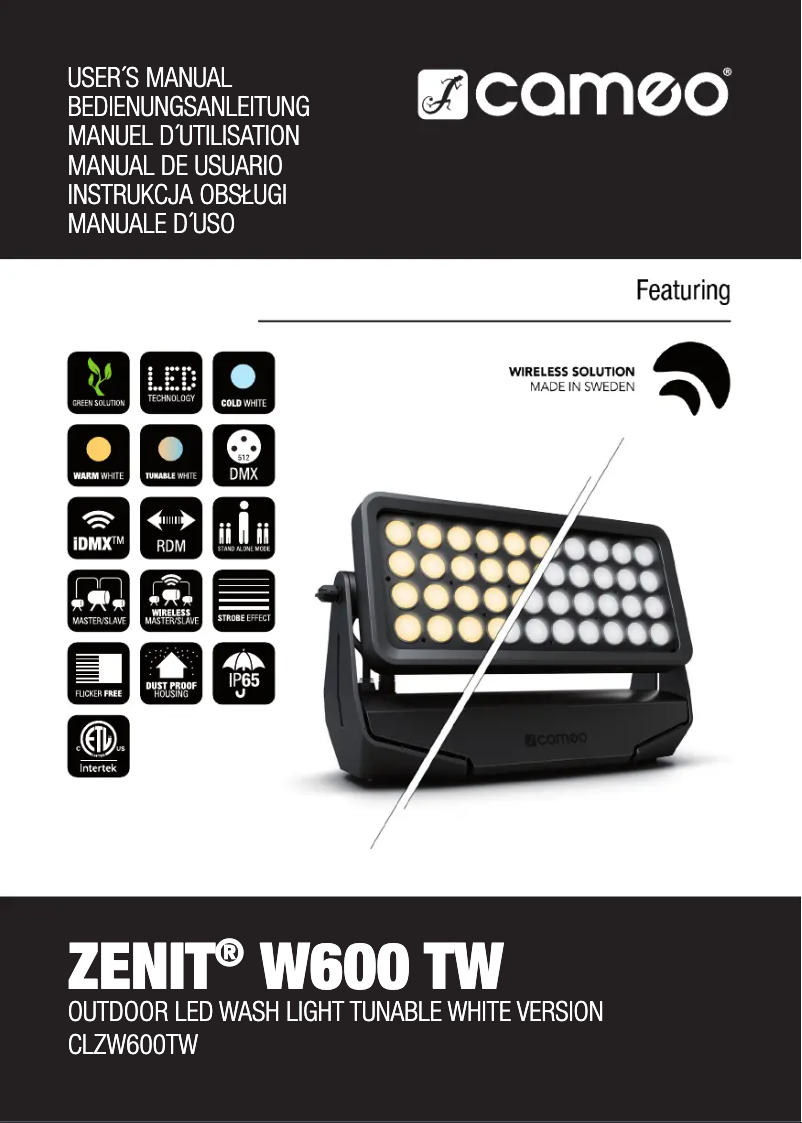 Page 1 de la notice Manuel utilisateur Cameo ZENIT W600 TW
