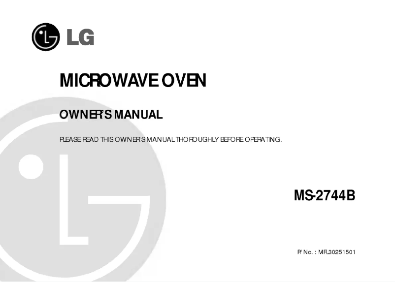 Page 1 of the manual User Manual LG MS-2744B