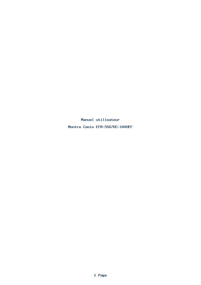 Page 1 de la notice Manuel utilisateur Casio EFR-S567DC-1AVUEF