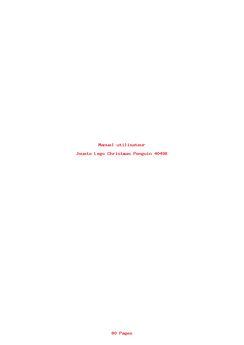 Page 1 de la notice Manuel utilisateur Lego Christmas Penguin 40498