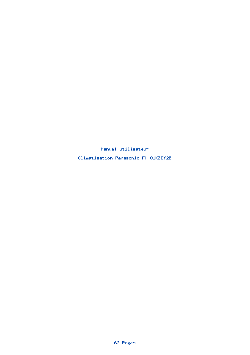 Page 1 de la notice Manuel utilisateur Panasonic FH-01KZDY2B