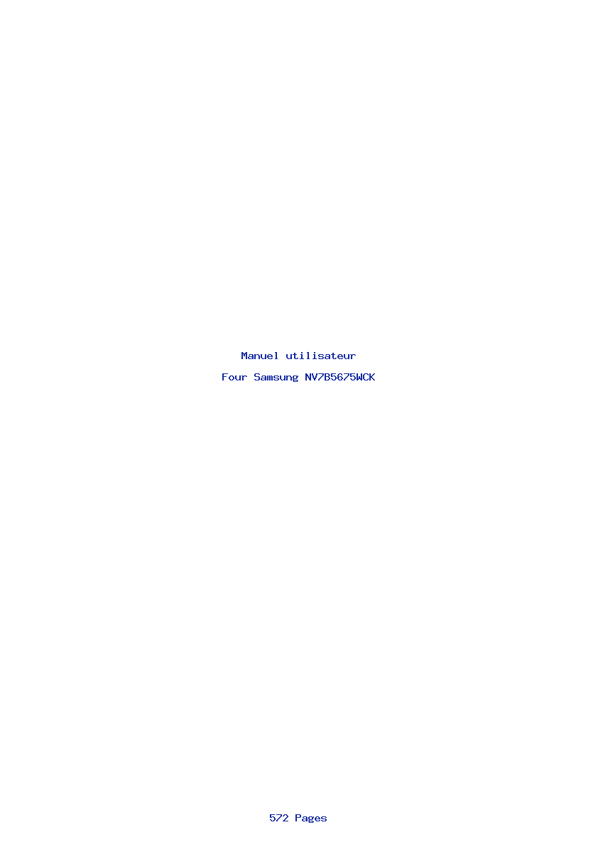 Page 1 de la notice Manuel utilisateur Samsung NV7B5675WCK