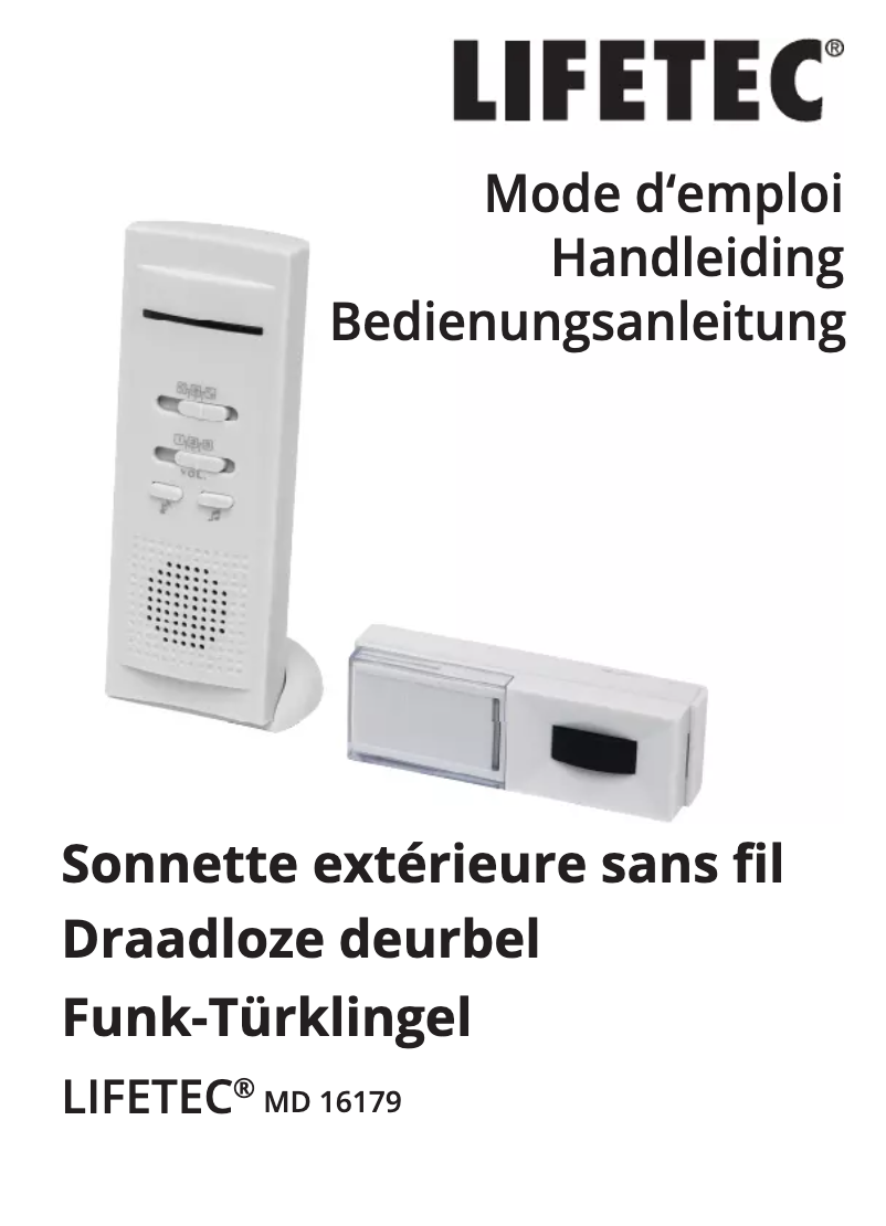 Page 1 of the manual User Manual Lifetec MD 16179
