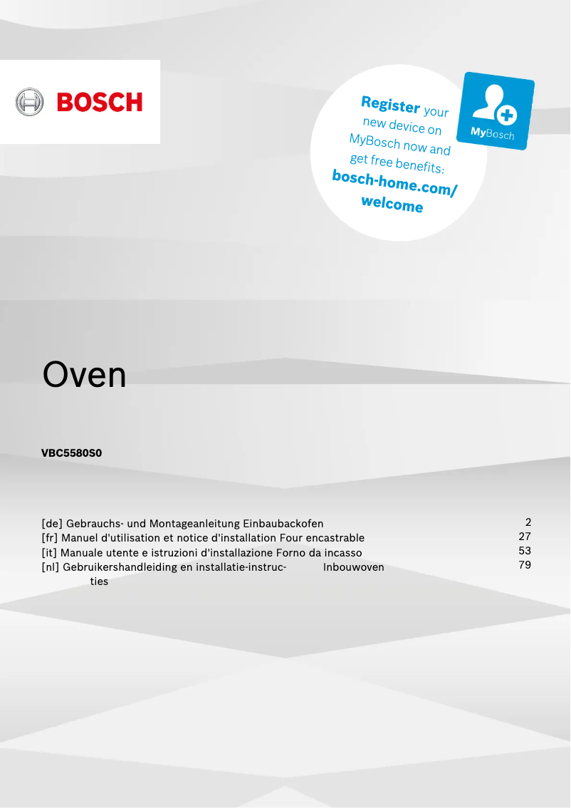 Page 1 de la notice Guide d'installation Bosch VBC5580S0