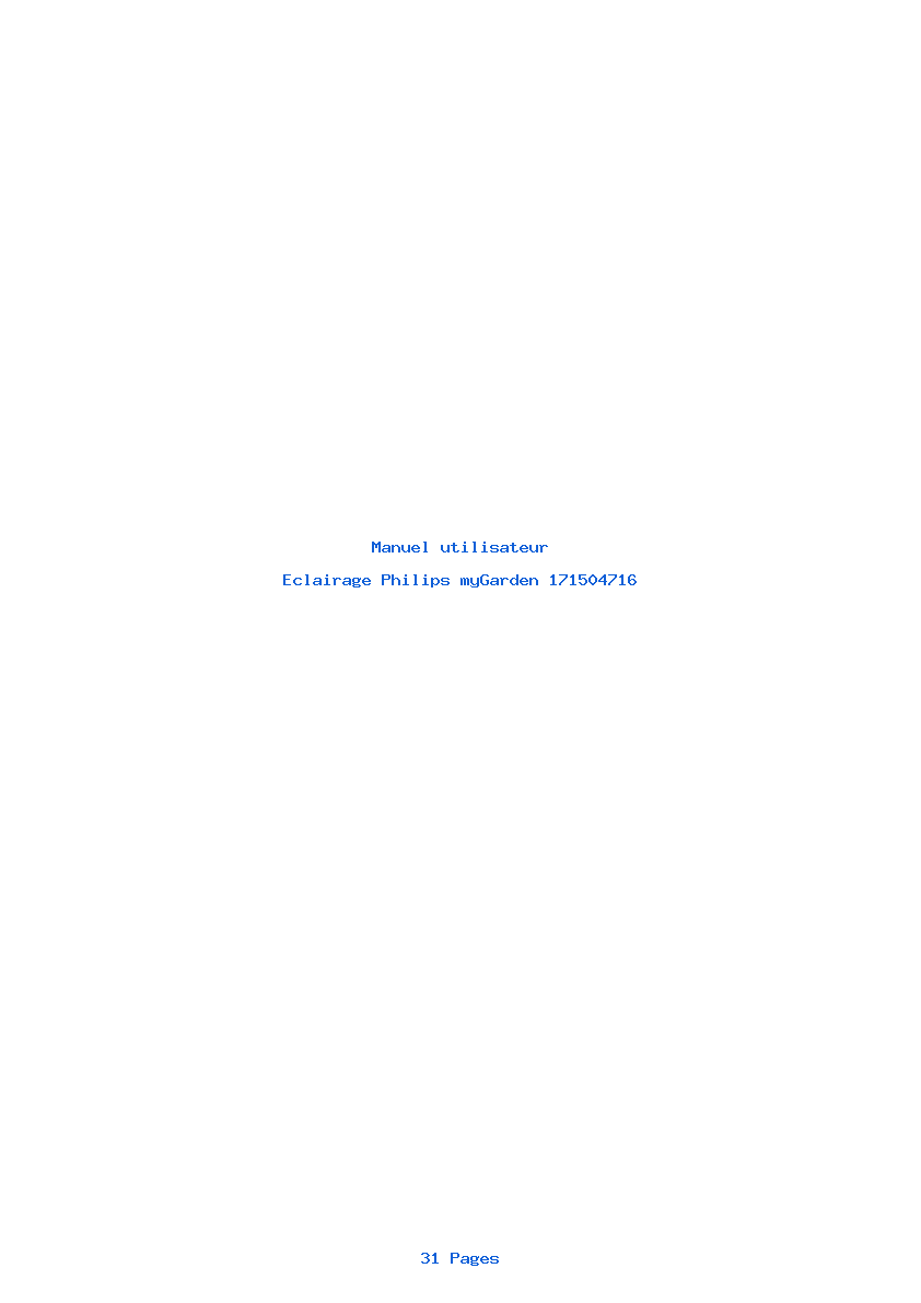 Page 1 de la notice Manuel utilisateur Philips myGarden 171504716