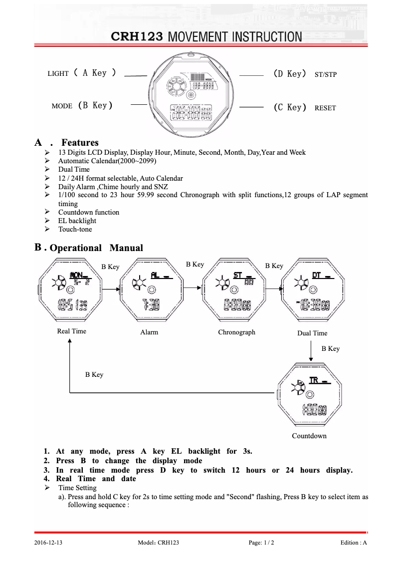 Página 1 del manual Manual de usuario Skmei 1567