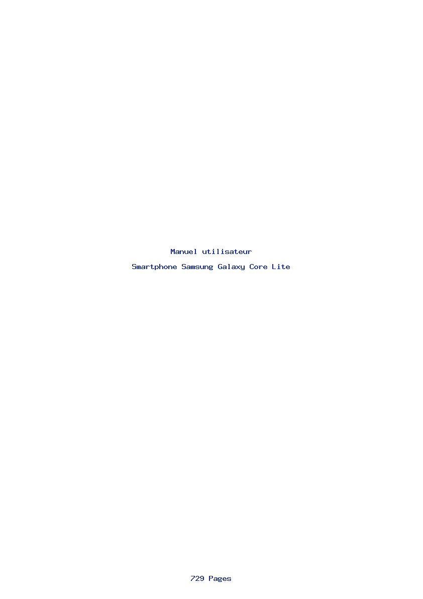 Page 1 de la notice Manuel utilisateur Samsung Galaxy Core Lite